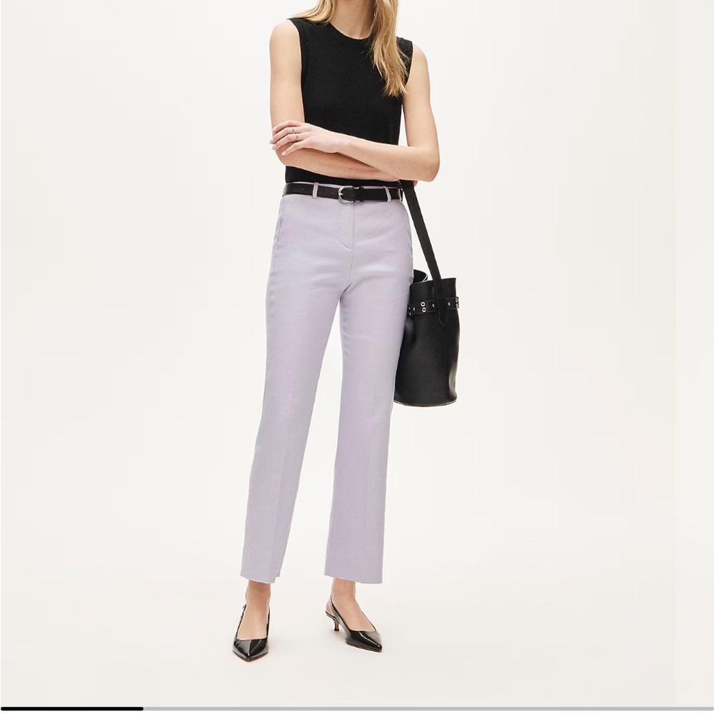 J. Crew Larimar Lavendar Blush Kaya linen pants Pants